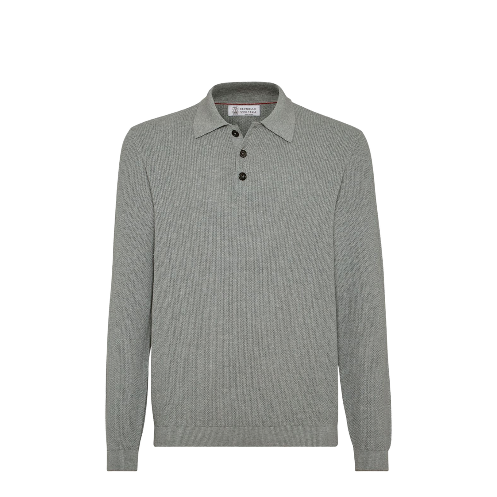 Honeycomb Stitch Rib Knit Polo Shirt