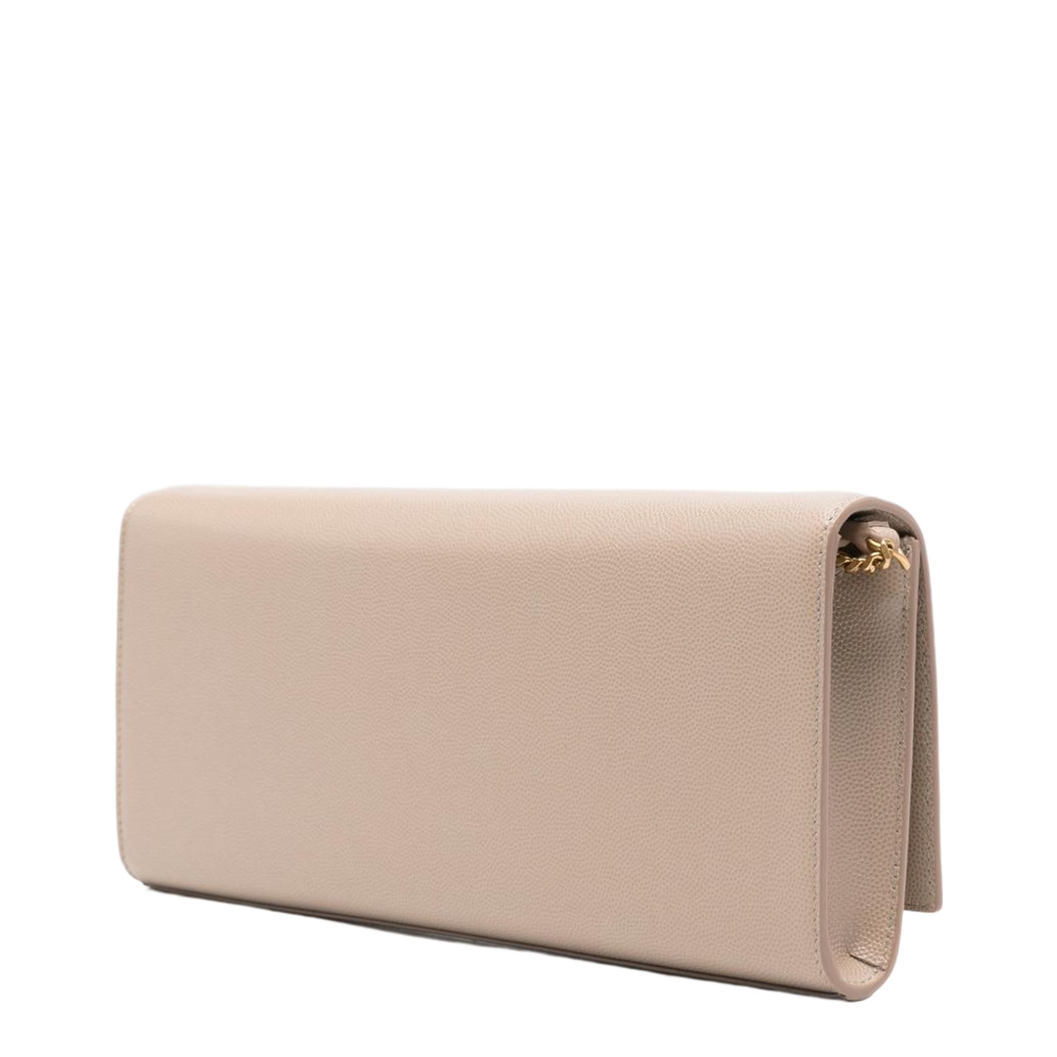 Kate Calf Leather Clutch - Dark Beige (Beige)