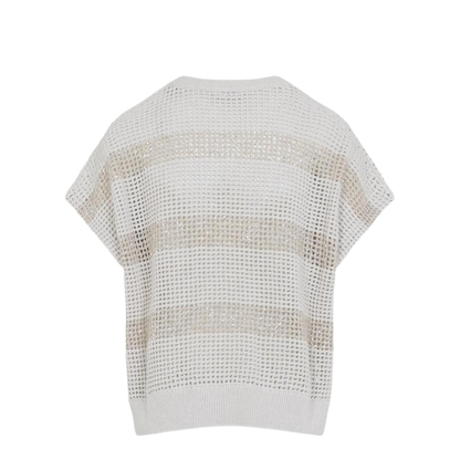 Knit Striped Sweater Ivory