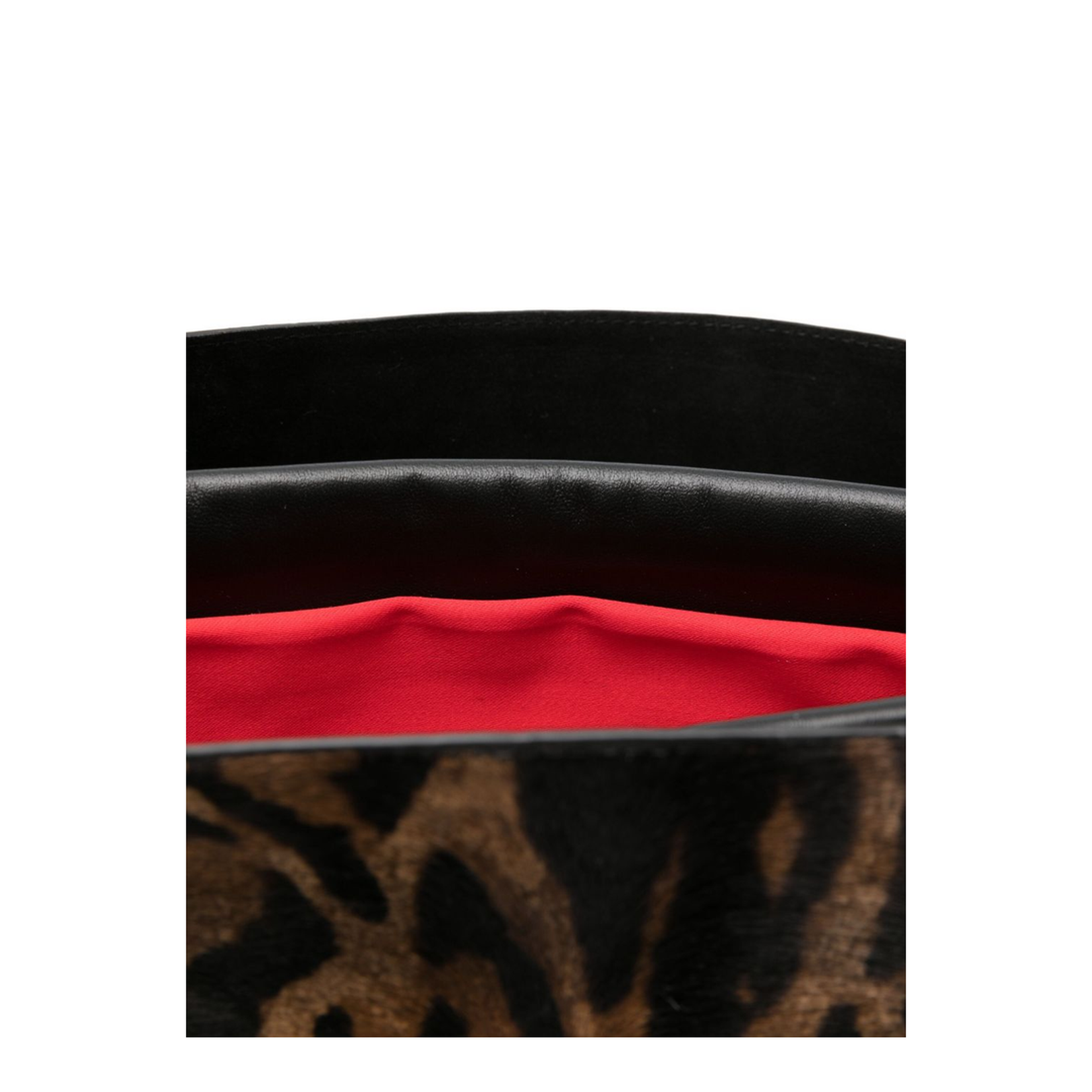 Brown Leopard Print Top Handle Buckle Fastening Metallic Logo