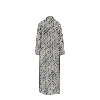 Grey Kaftan with Contrasting Trims
