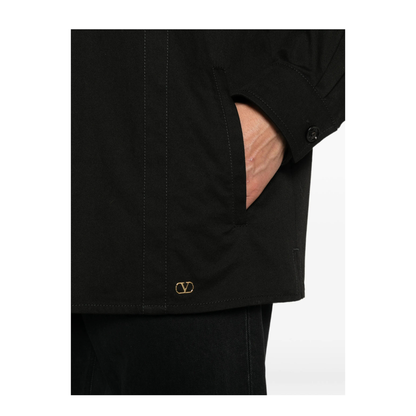 MAYFEYR - Valentino - Cotton Gabardine Shirt Jacket With Vlogo - VCIQ10ALS