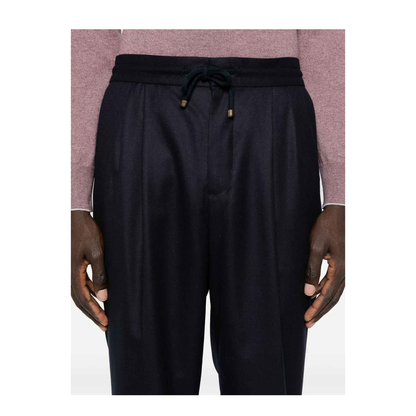 Leisure fit trousers in virgin wool flannel