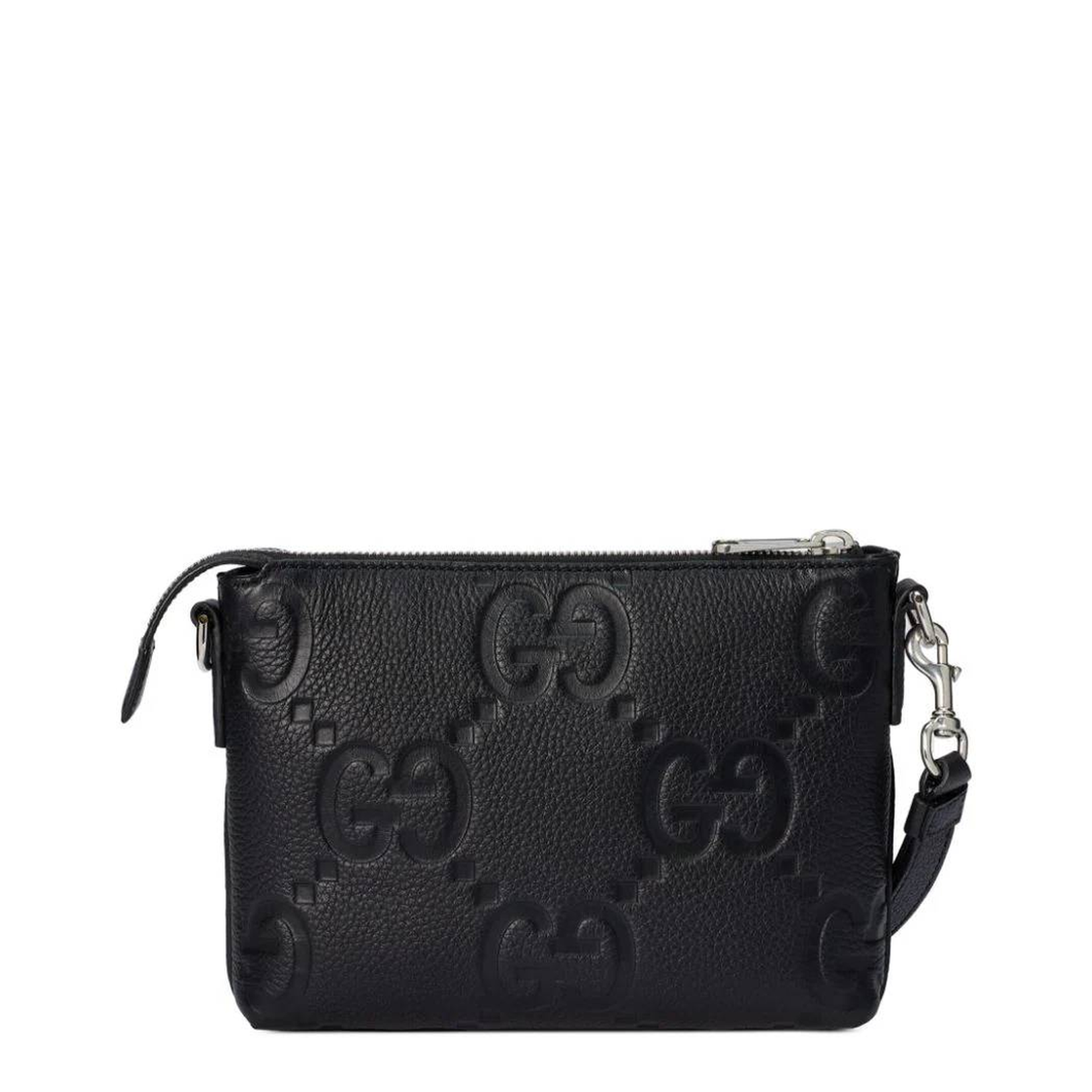 GG Jumbo Small Leather Crossbody Bag - Gray
