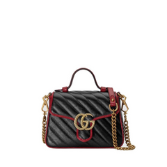 GG Marmont Mini Top Handle Bag, Gold Hardware