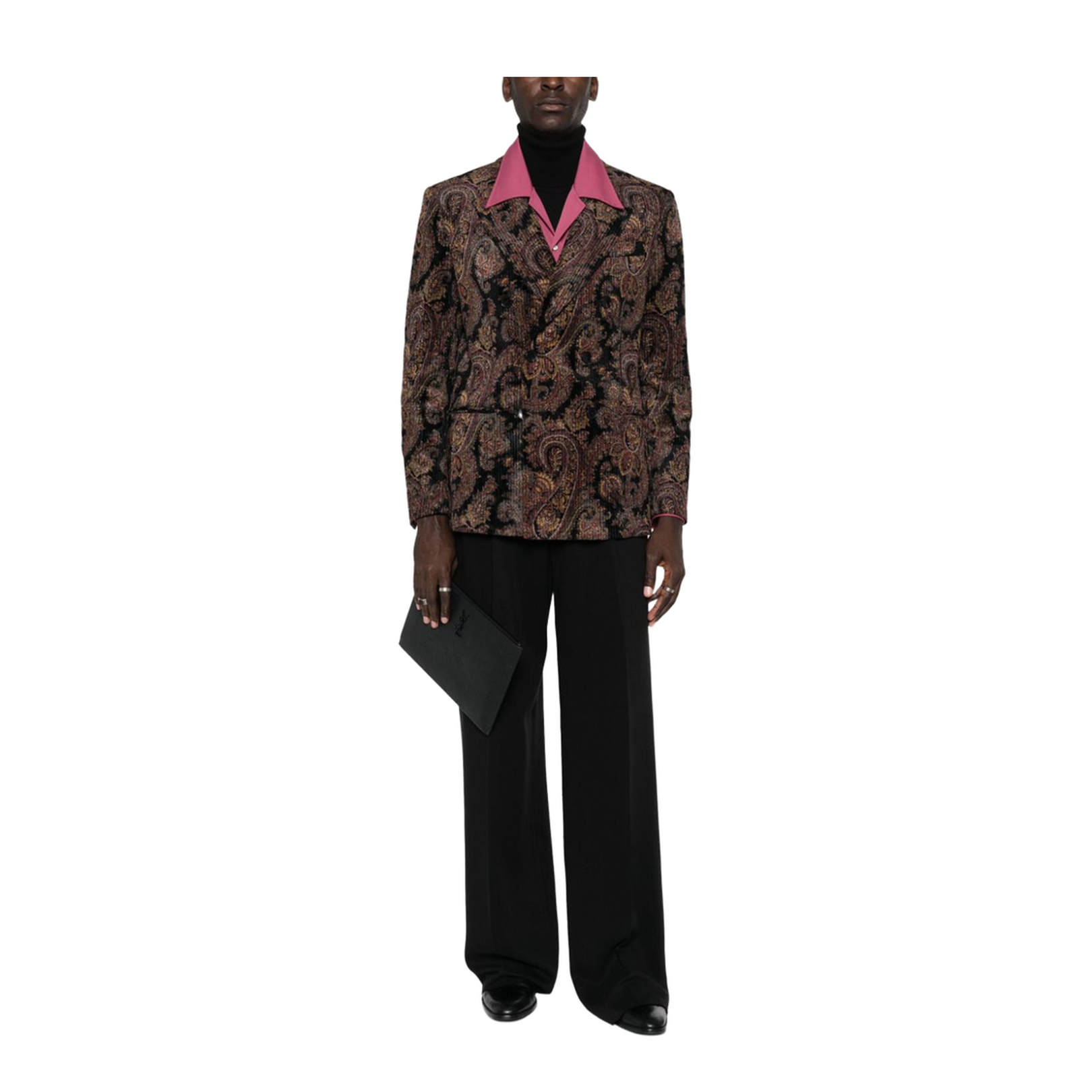 Paisley-Print Corduroy Blazer