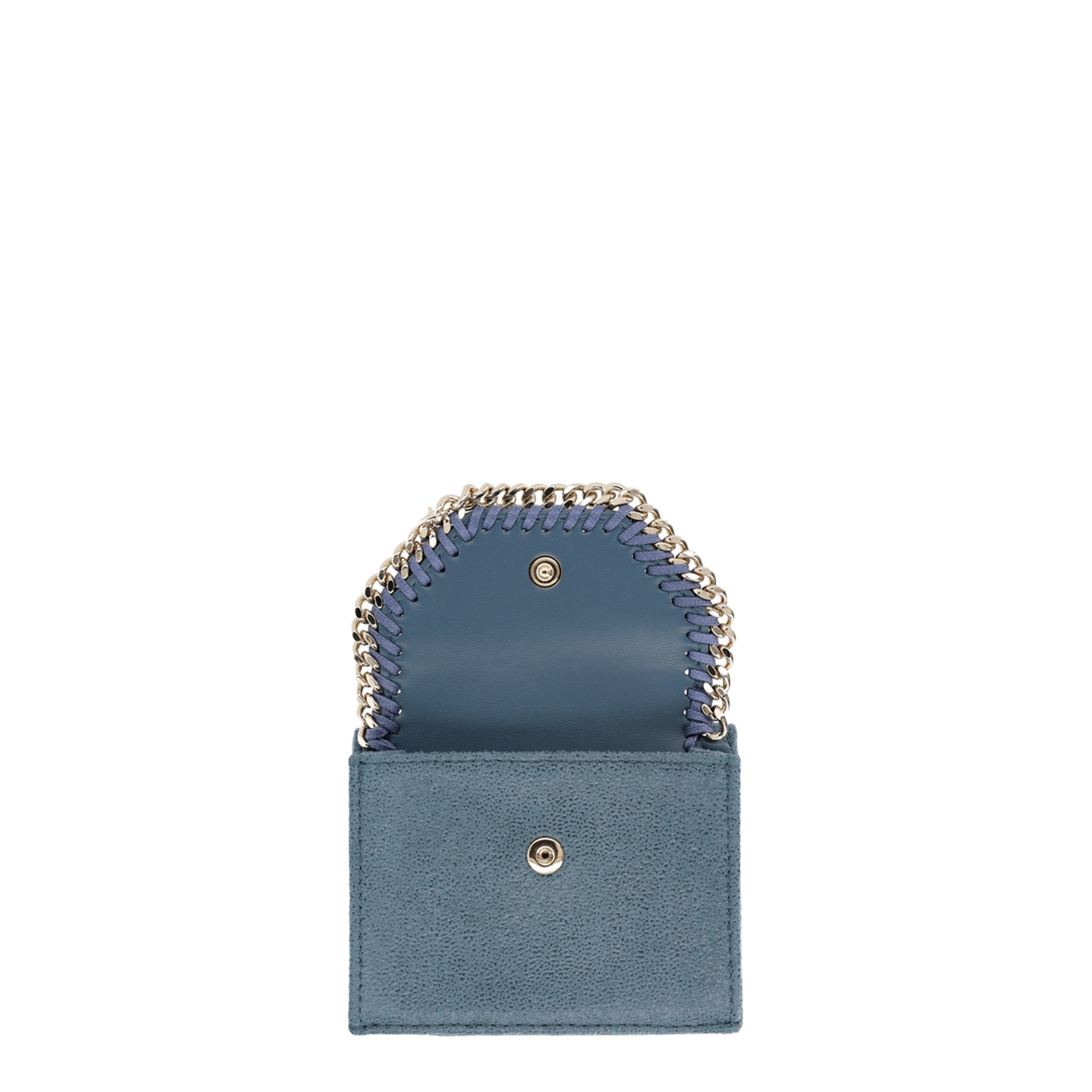 Light Blue Falabella Trifold Wallet With Chain