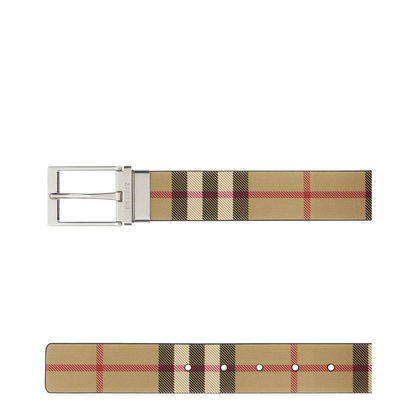 MAYFEYR - Burberry - Printed Canvas Reversible Check Belt - 8132274A7026