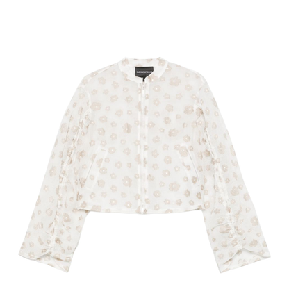 White Front Zip Shirt