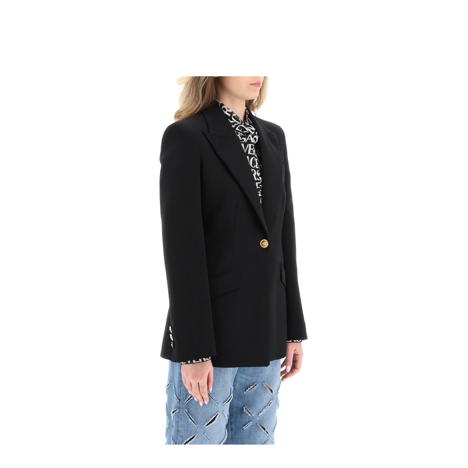Single-Breasted Jacket Black