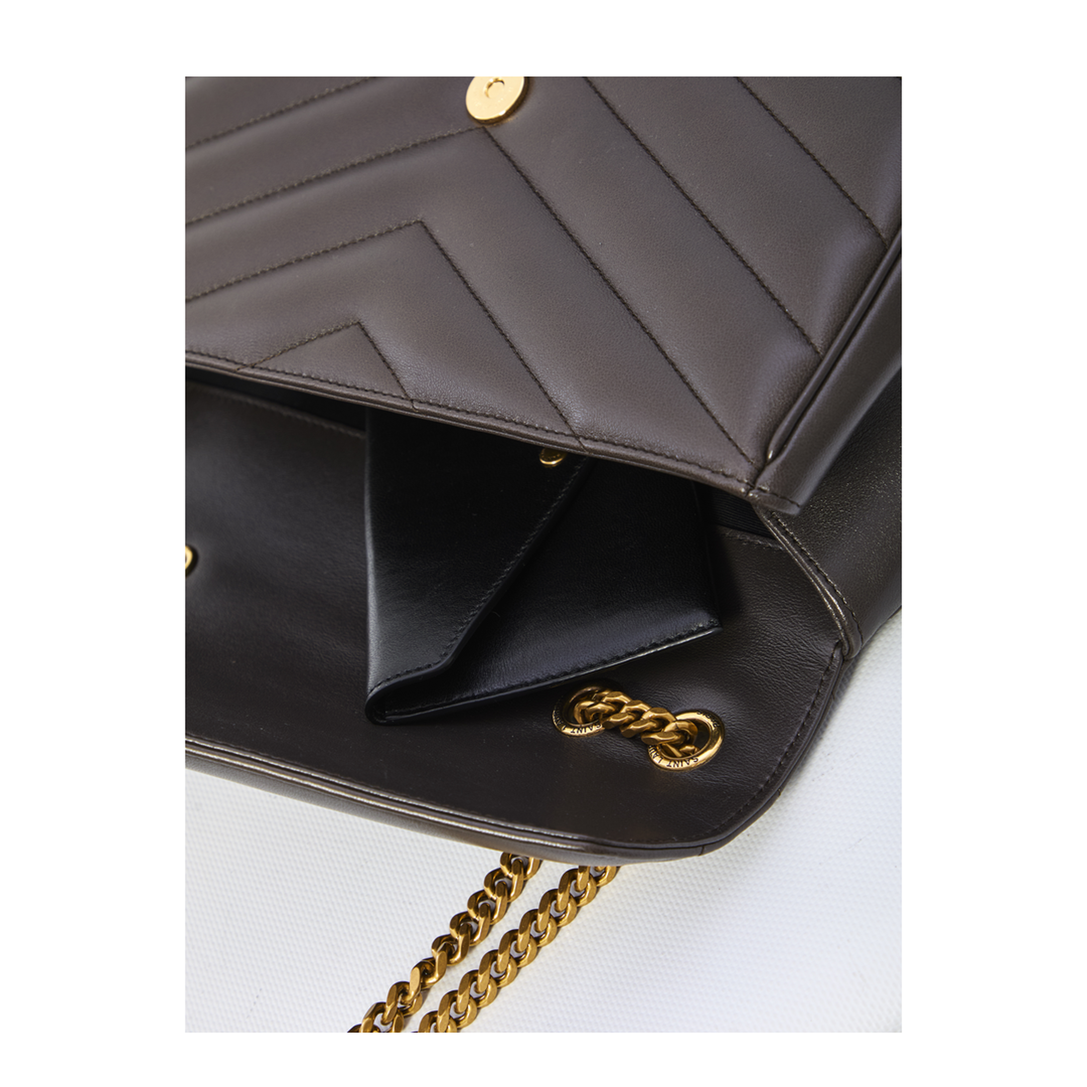 Loulou Medium MATELASSÉ Shoulder Bag Grey