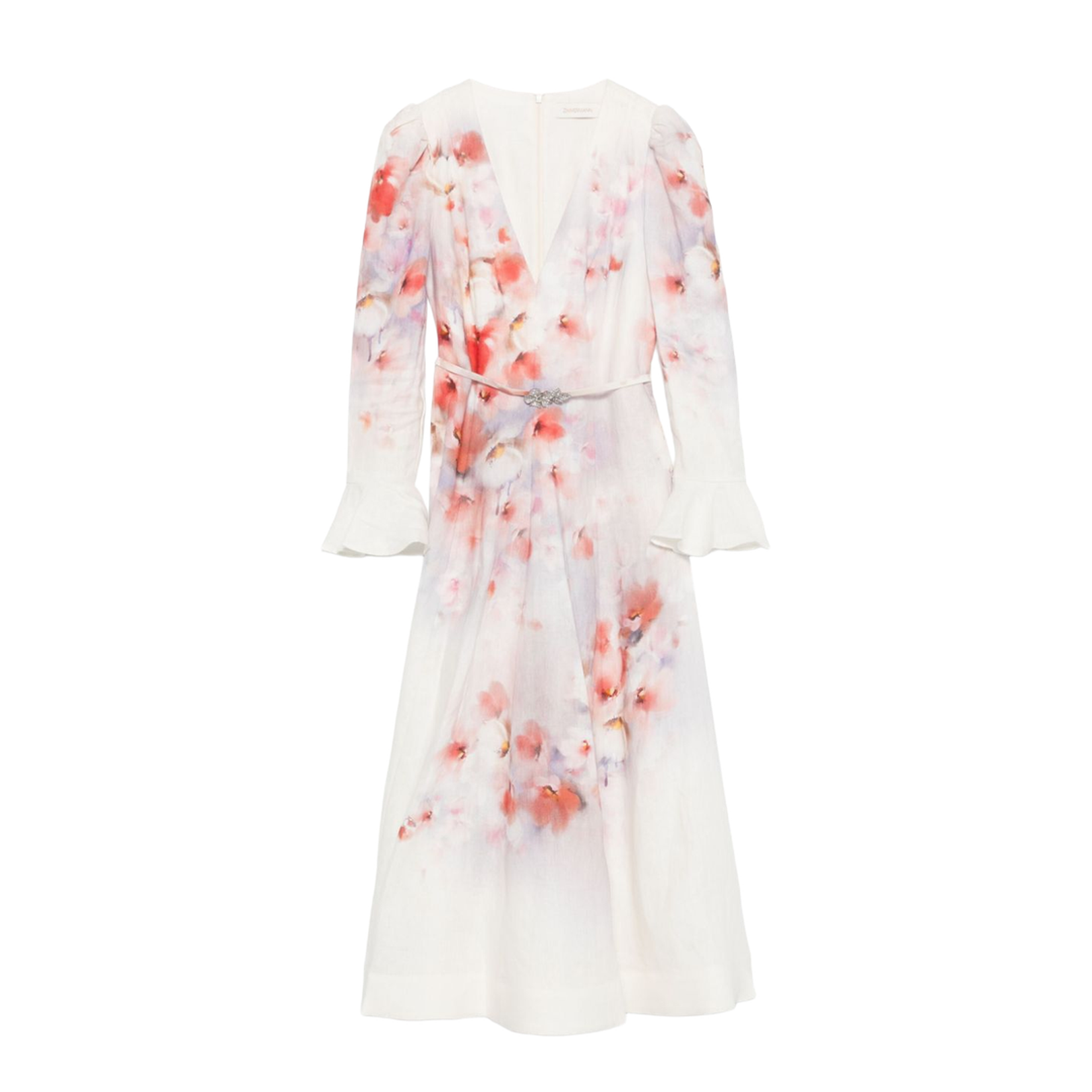 Crush Printed Linen Long Dress