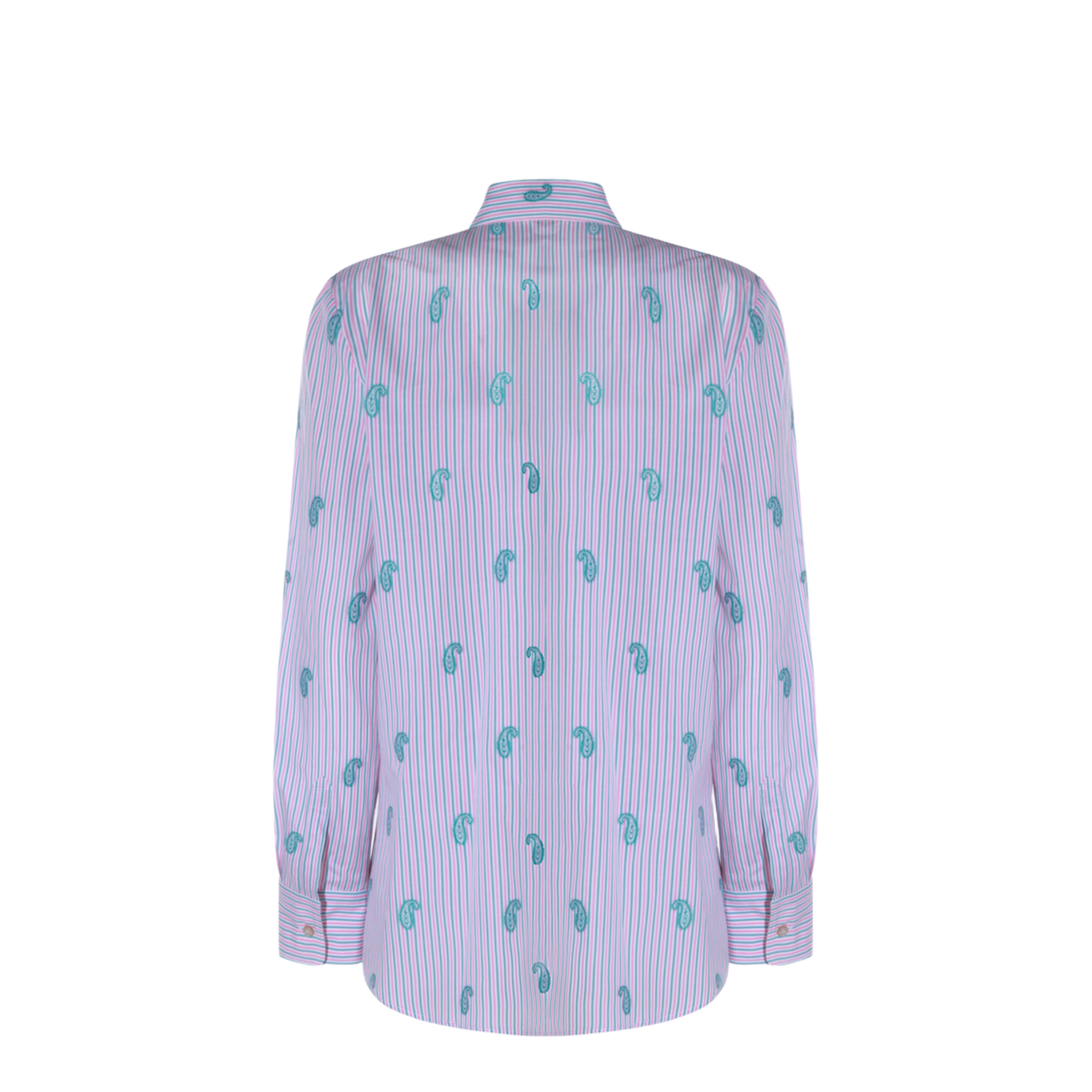 Striped Fil Coupé Paisley Cotton Jacquard Shirt - Pink