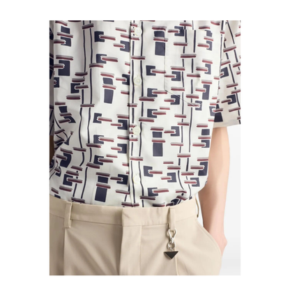 MAYFEYR - Prada - Printed Cotton Blend Bowling Shirt - UCS414SUMO19GWF0S8V