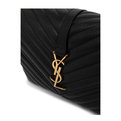 College Medium Quilted Leather Shoulder Bag - Nero