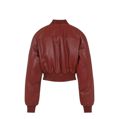 Pocket Bomber Jacket - Dark Red