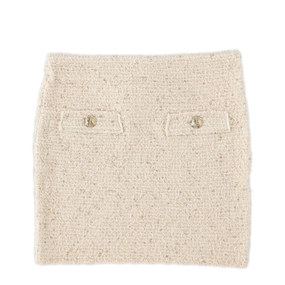 Tweed Miniskirt With Button Detail