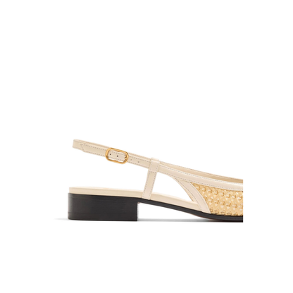 MAYFEYR - Valentino - Leather And Raffia Slingback Ballerinas - WS0MH0GXR