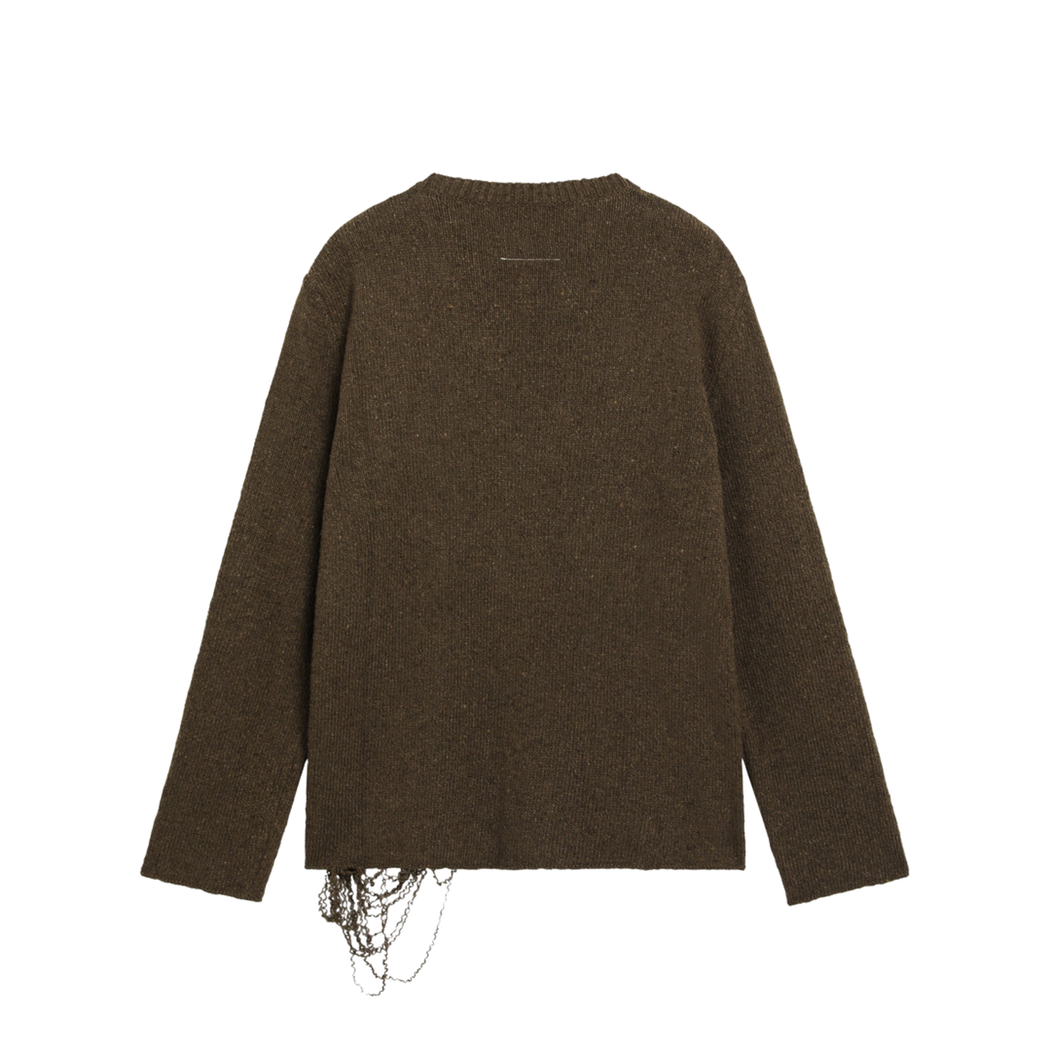MAYFEYR - Mm6 Maison Margiela - Crew-Neck Sweater In Khaki/Black Wool Blend - SH0HL0049M13283727S