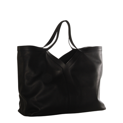 Y Maxi Tote in Grained Leather