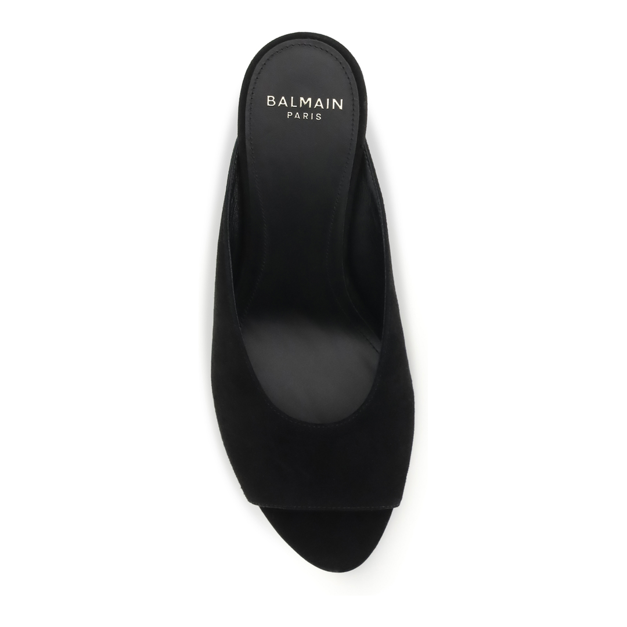 MAYFEYR - Balmain - Suede Open Toe Mules - GN0UR243LCMK0PA