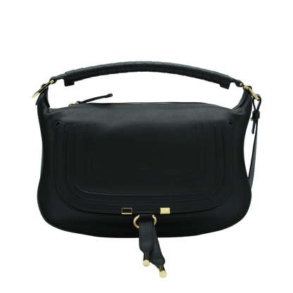 Marcie Small Calfskin Shoulder Bag - Black