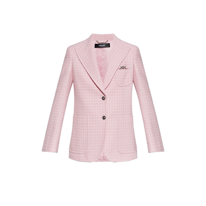 Checked Pattern Blazer Pink