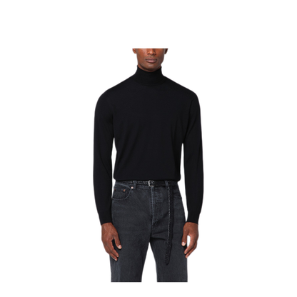 MAYFEYR - Drumohr - Black Wool Turtleneck Sweater - D0D104LWO690
