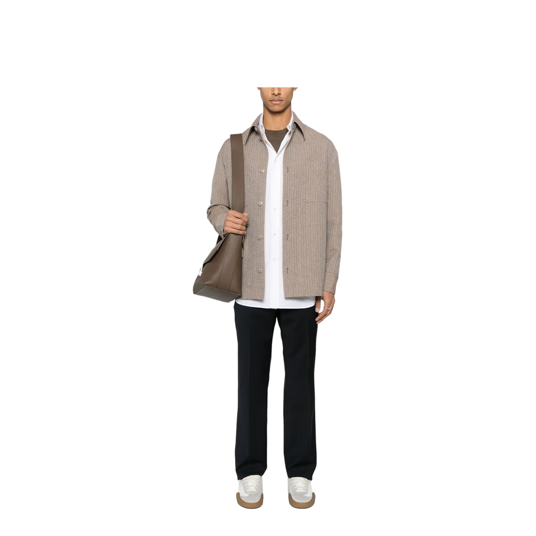 MAYFEYR - Fendi - Topstitched Roma Lettering Cotton Shirt - FS1310AU6X