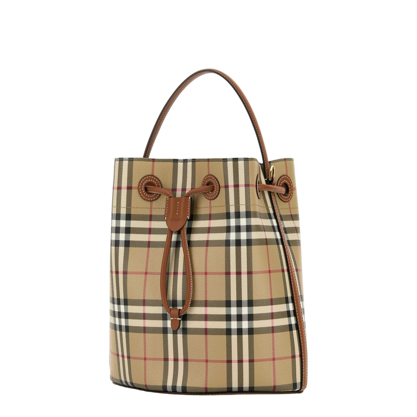 Printed canvas bucket bag