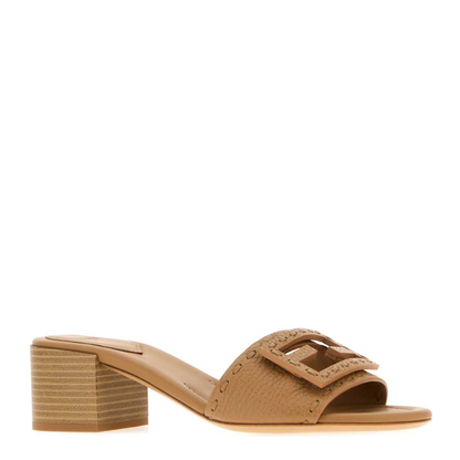 MAYFEYR - Fendi - Camel Leather Baguette Mules - 8R8862AQY2F1WYD