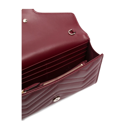 Wallet on Chain in Rosso Ancora Red Leather