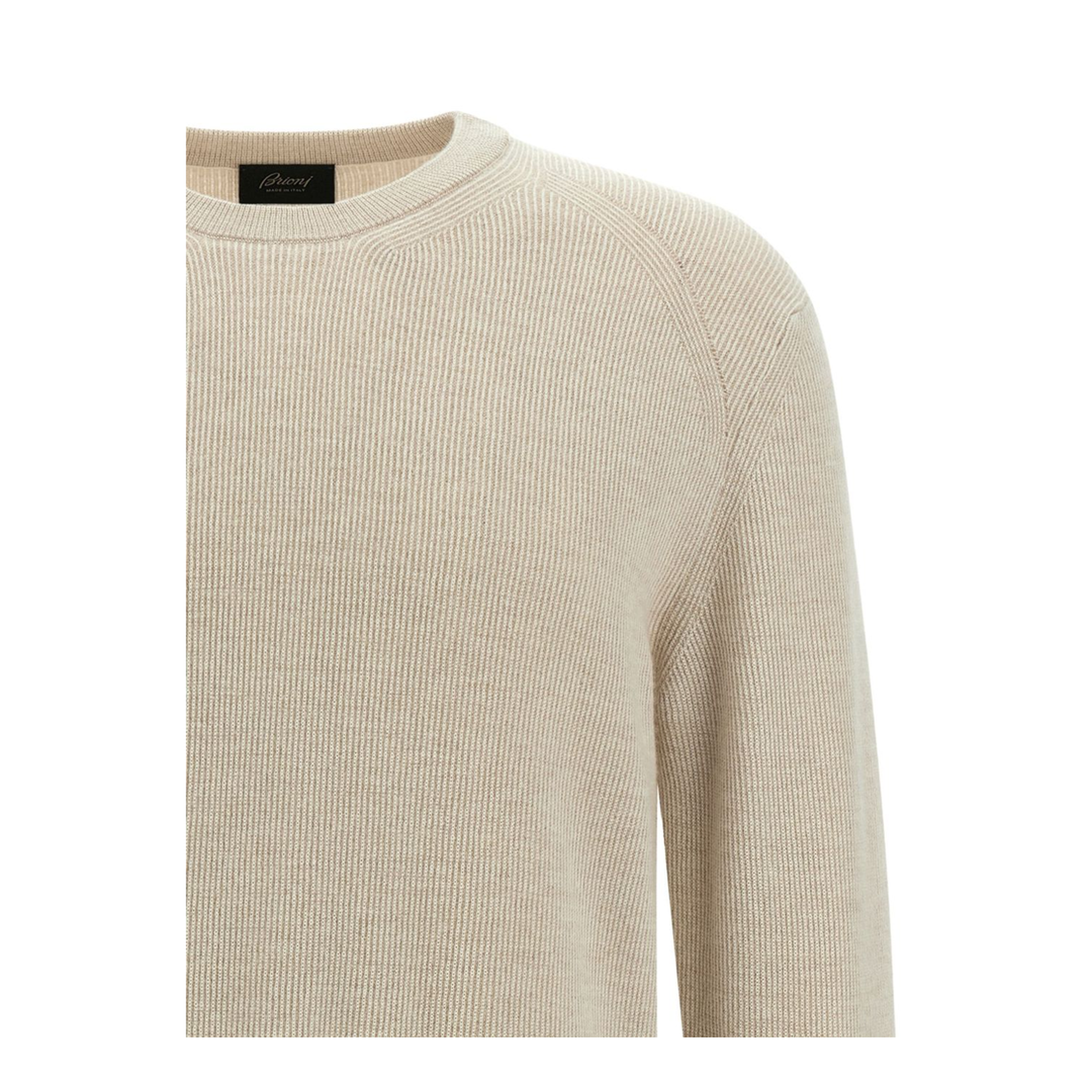 MAYFEYR - Brioni - Beige Cashmere Wool Blend Crewneck Sweater - UMQ90LOCK129790