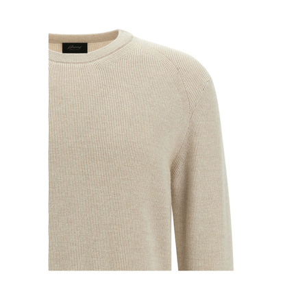 MAYFEYR - Brioni - Beige Cashmere Wool Blend Crewneck Sweater - UMQ90LOCK129790