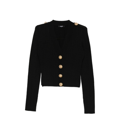 V-necked cardigan