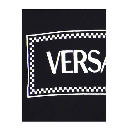 Black Hoodie with Contrasting Logo Lettering Print
