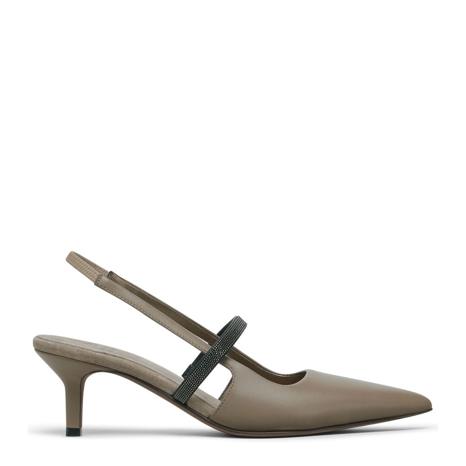 Nappa Leather City Heels with Shiny Strap
