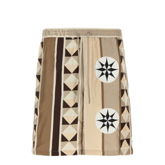 Printed Silk Bermuda Shorts
