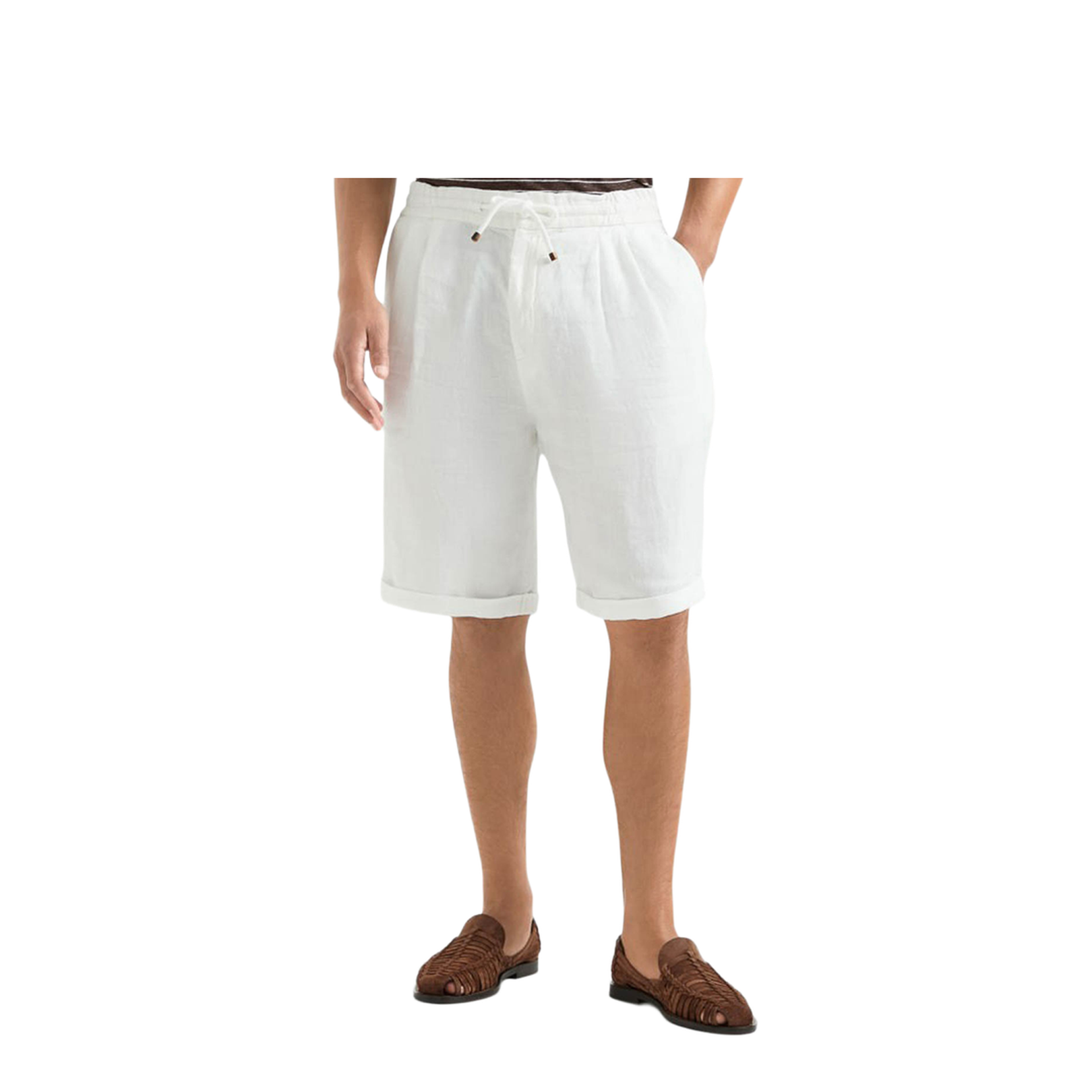 Garment Dyed Linen Gabardine Bermuda Shorts