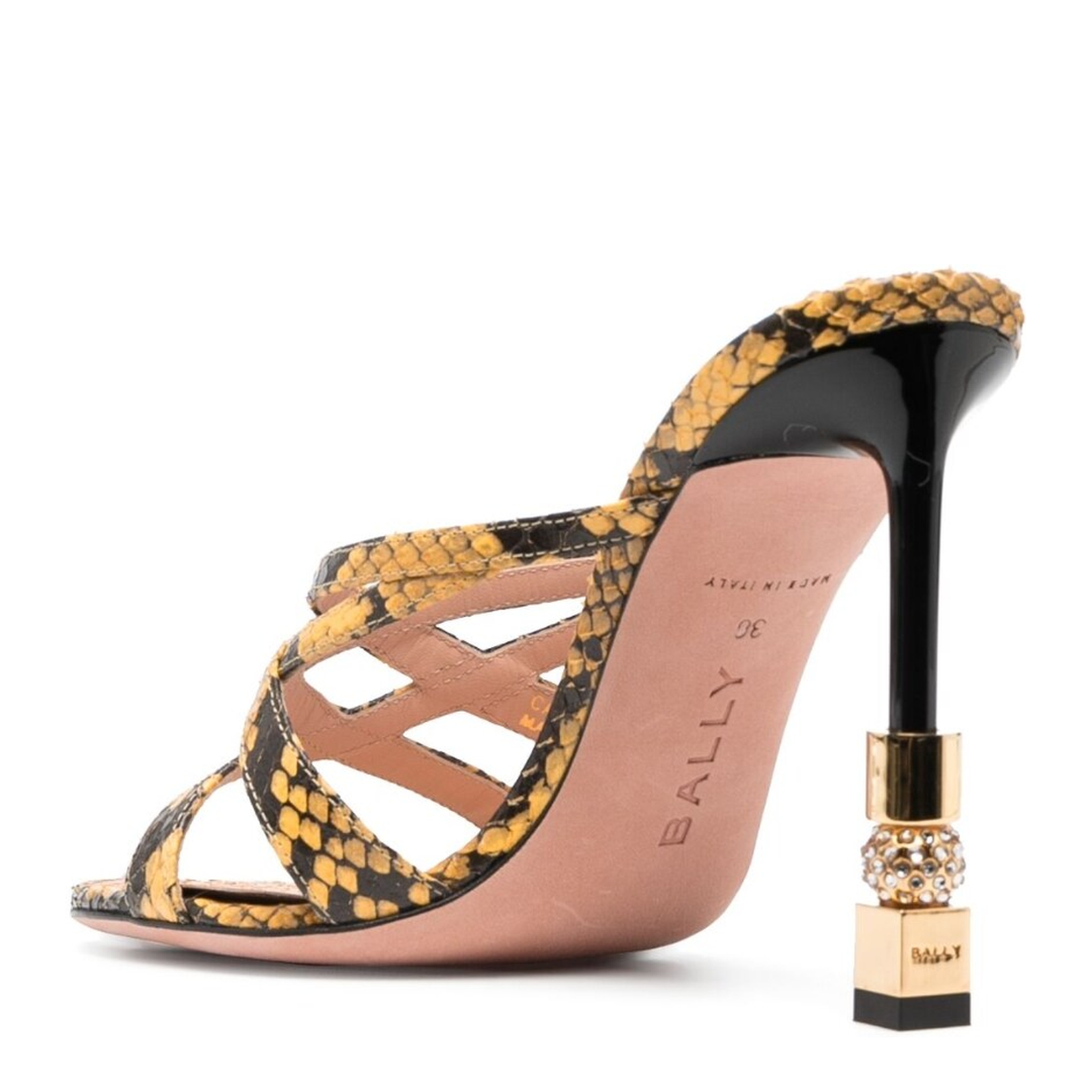 Snakeskin-Print Leather Mules