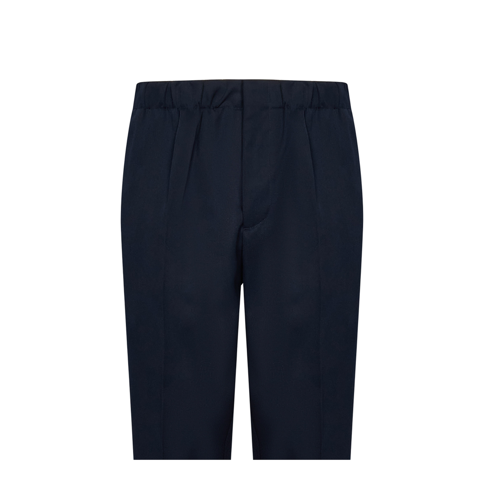 Tapered Dark Blue Wool Trousers