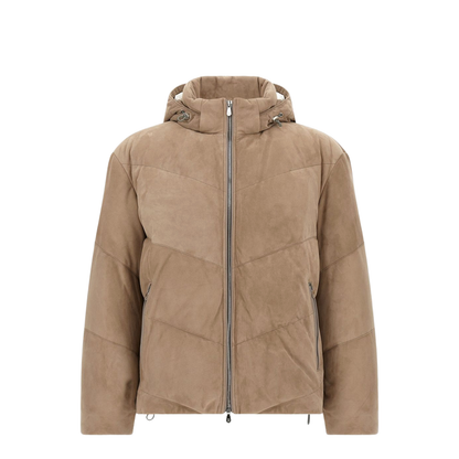 Leather Short Down Jacket