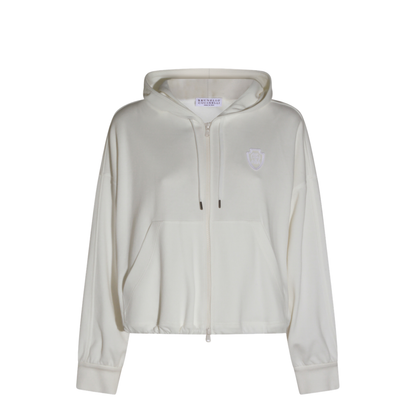 Hooded Zip-Up Sweatshirt in Technical Cotton Jersey