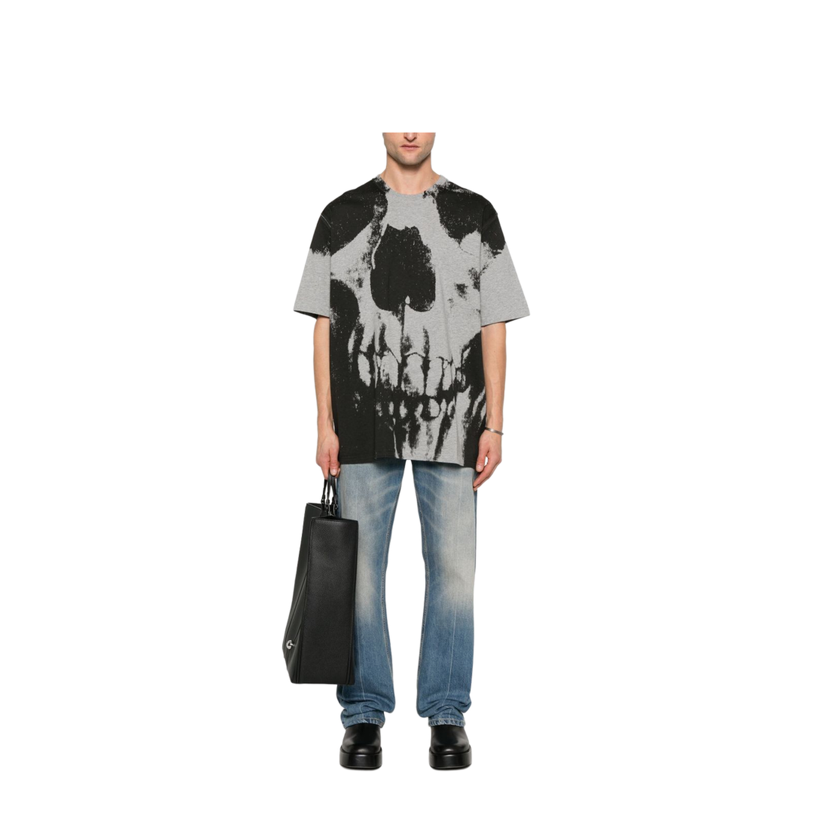 Skull Print Cotton T-Shirt
