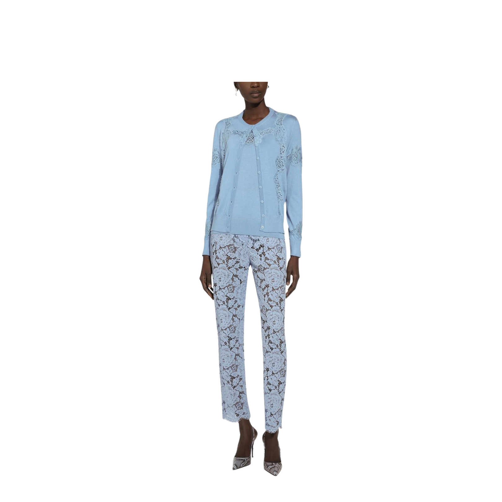 Tailored Floral Cordonetto Lace Pants