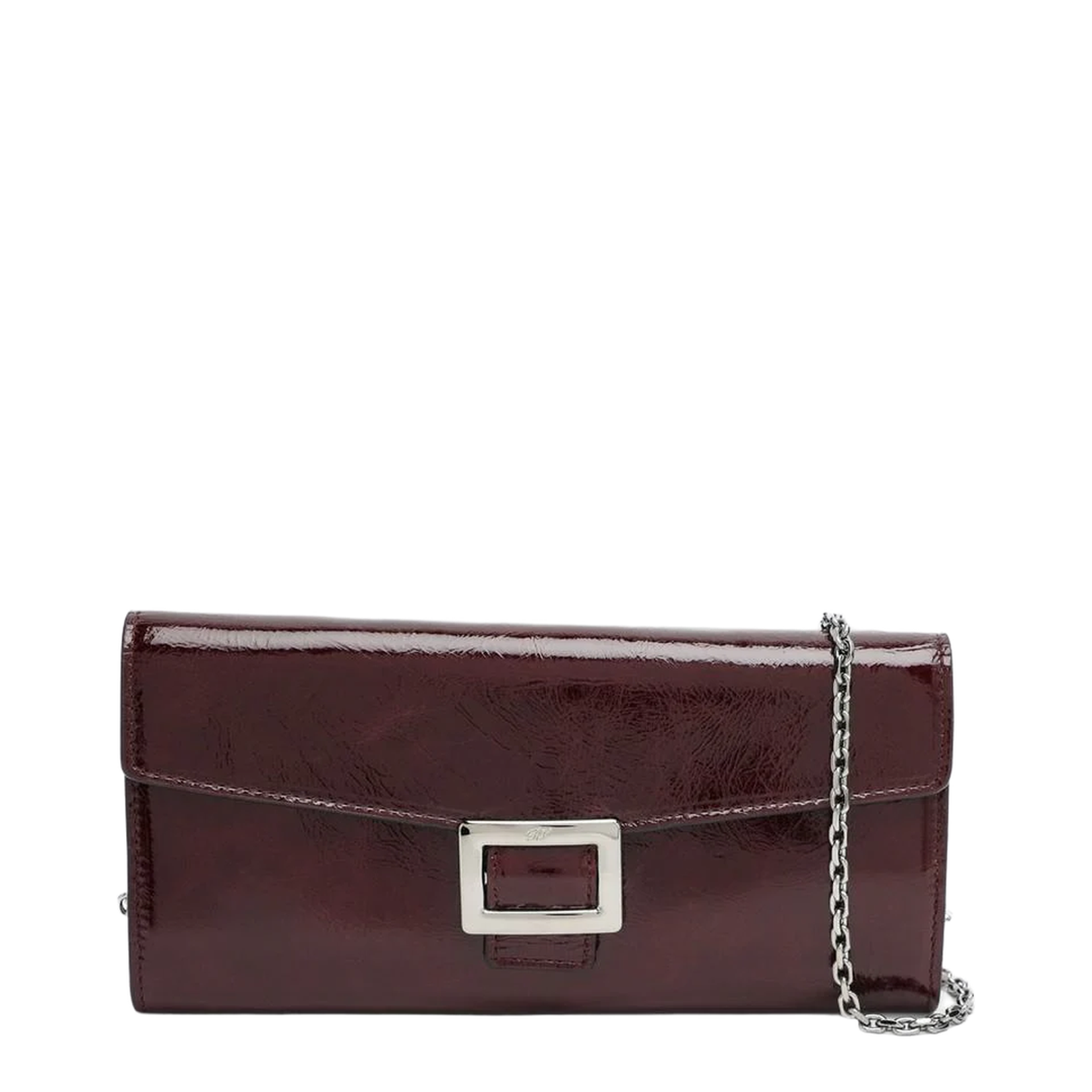 Dark Violet Patent Wallet With Chain