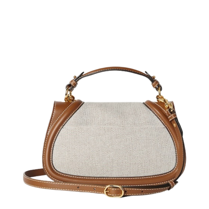 Blondie Medium Canvas Top Handle Bag - Tan
