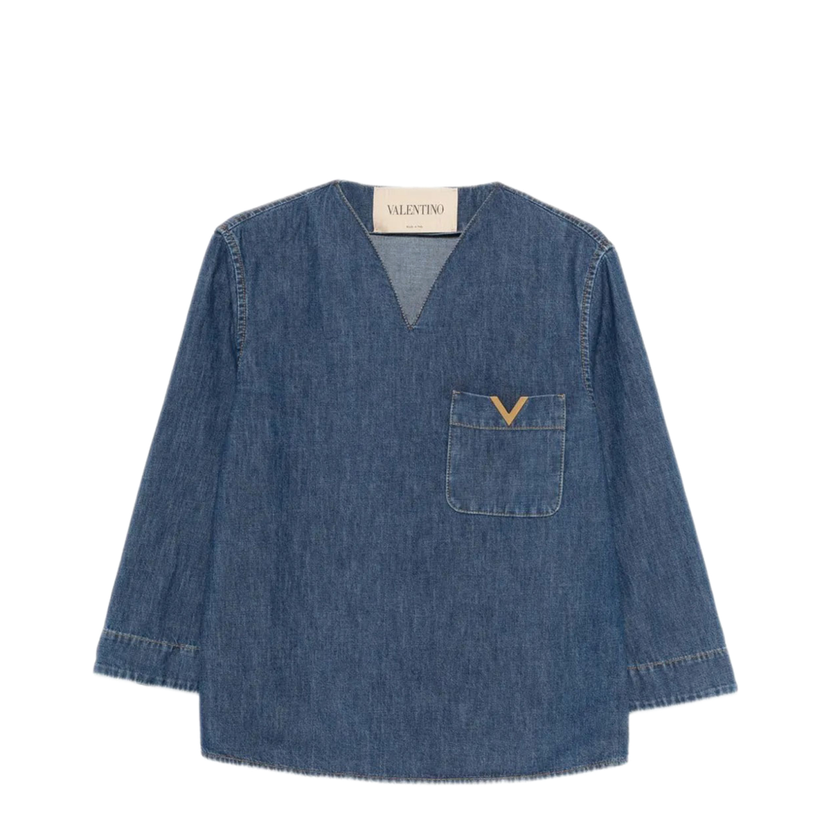 Cotton Denim Shirt - Blue