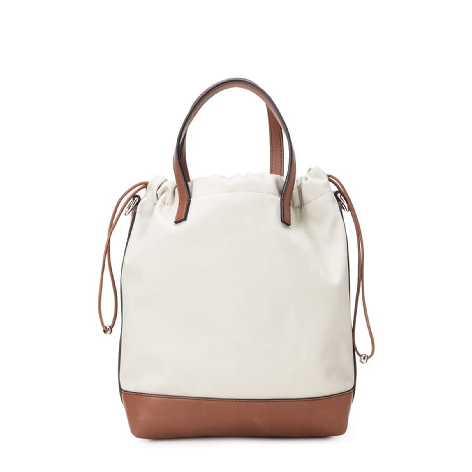 Cotton Bucket Bag Beige Brown