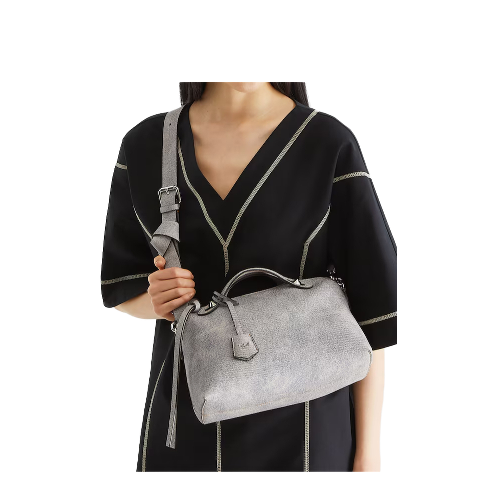 By The Way Medium Leather Satchel - Gray